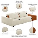 Ver imagem 3 de Sofá Ilha Modular Living com Puff 232cm Georgia K04 Bouclê Bege/caramelo - Mpozenato