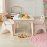 Kit Mesinha Infantil com 2 Cadeiras Encosto de Apoio para Atividades Didática Refeição Educativa Mdf - 2