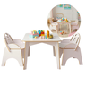 Kit Mesinha Infantil com 2 Cadeiras Encosto de Apoio para Atividades Didática Refeição Educativa Mdf - 1