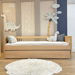 Bicama Solteiro Infantil com Palinha Natural Linha Paglia Quater Carvalho Malva - 3