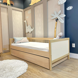 Bicama Solteiro Infantil com Palinha Natural Linha Paglia Quater Carvalho Malva - 2