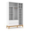 Ver imagem 4 de Berço Americano Unique e Guarda Roupa 3 Portas Nature Clean Branco Soft Eco Wood com Colchão Gazin
