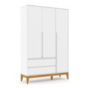 Ver imagem 5 de Berço Americano Unique e Guarda Roupa 3 Portas Nature Clean Branco Soft Eco Wood com Colchão Gazin