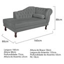 Ver imagem 3 de Diva Recamier Dora 160cm Lado Esquerdo Cinza