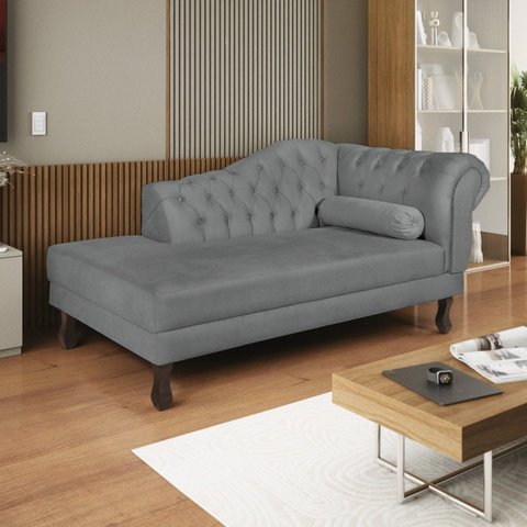 Diva Recamier Dora 160cm Lado Esquerdo Cinza