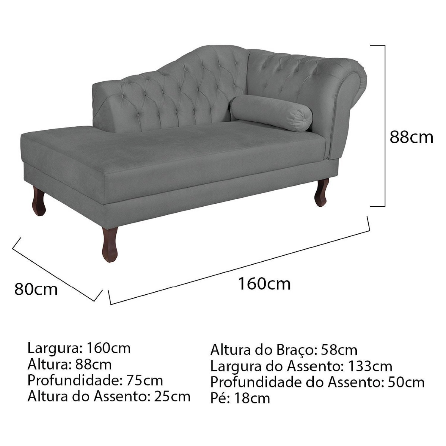 Diva Recamier Dora 160cm Lado Esquerdo Corano - 3