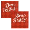Ver imagem 1 de Kit Guardanapo de Natal Vermelho Boas Festas 25x25cm Folha Dupla Prime 40 Unidades