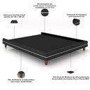 Ver imagem 3 de Cama Casal Base Box Pés Madeira 140cm Suném P05 Linho Cinza Escuro Bouclê Cru - Lyam Decor