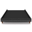 Ver imagem 5 de Cama Casal Base Box Pés Madeira 140cm Suném P05 Linho Cinza Escuro Bouclê Cru - Lyam Decor