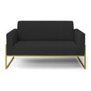 Ver imagem 3 de Sofá Namoradeira Base Industrial Alta Dourado Marisa Veludo Preto D03 - D’Rossi