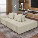 Ver imagem 2 de Sofá Ilha e Puff Sala Living 245cm Siesta M22 Linho Areia - Mpozenato