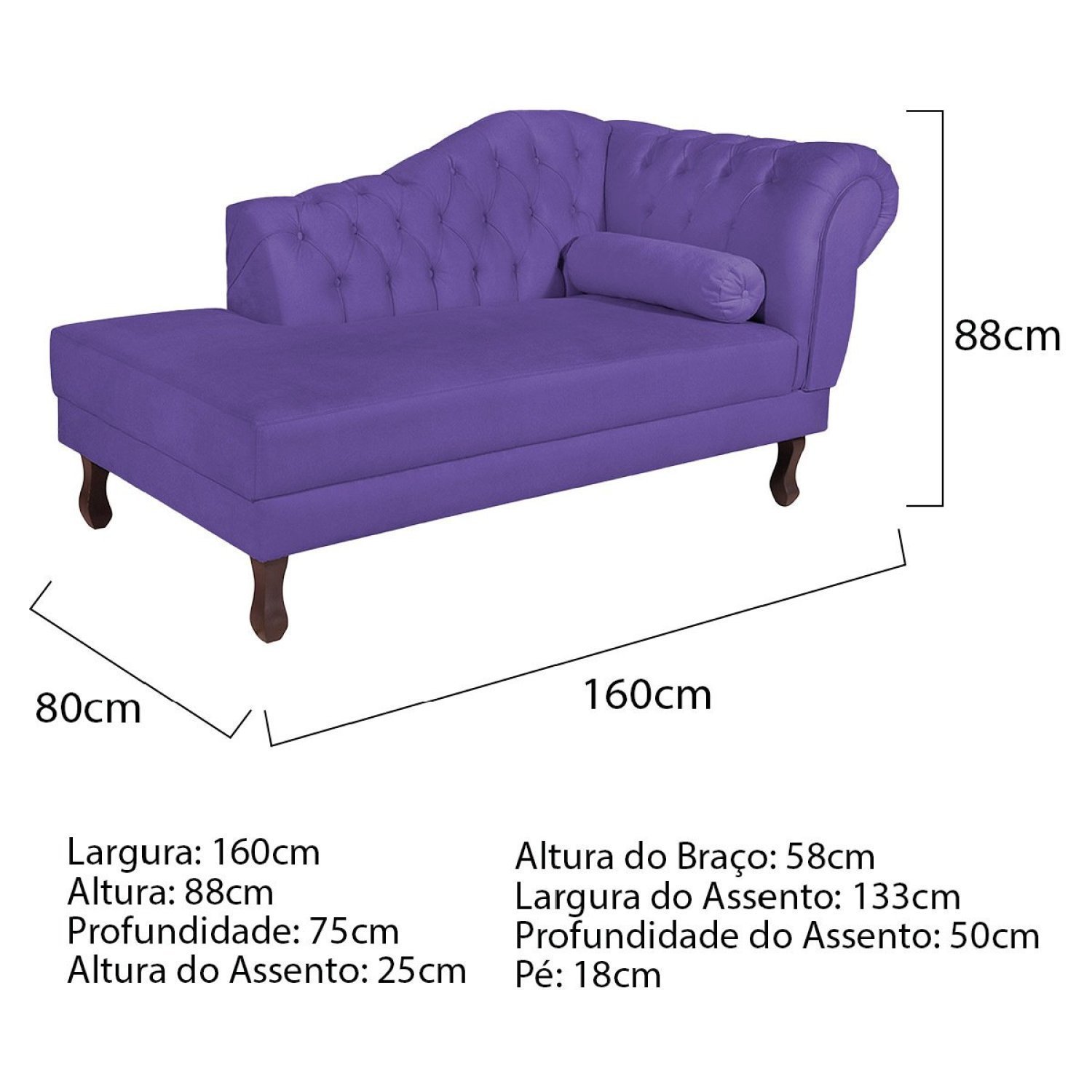 Diva Recamier Dora 160cm Lado Esquerdo Corano - 3