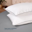 Ver imagem 3 de Kit 2 Fronhas Linea 50cm X 70cm Micropercal 200 Fios - Cinza - 100% Poliéster
