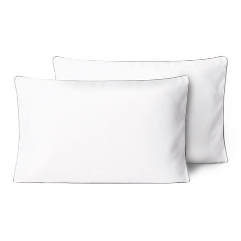 Kit 2 Fronhas Linea 50cm X 70cm Micropercal 200 Fios - Cinza - 100% Poliéster