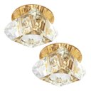 Ver imagem 1 de 2 Spot de Cristal Embutir Base Dourada Transparente Sala Bet11