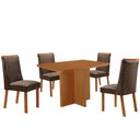 Ver imagem 2 de Mesa de Jantar Olimpia 120cm Tampo MDF Laminado Canto Copo com 4 Cadeiras Yasmin