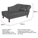 Ver imagem 3 de Diva Recamier Dora 140cm Lado Esquerdo Cinza Escuro