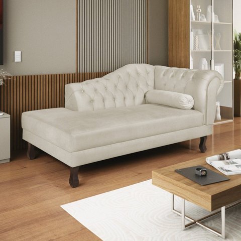 Diva Recamier Dora 160cm Lado Esquerdo Bege