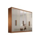 Ver imagem 1 de Guarda Roupa 6 Portas (2 C- Espelho) e 4 Gavetas Rizon-linea Cumaru-fendi - Novo Horizonte