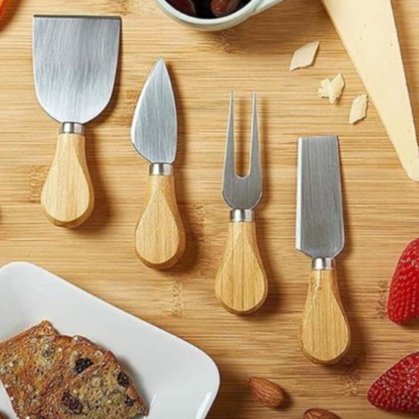 Ver imagem 1 de Conjunto 4 Peças Cortar Queijos Aço Inoxidável