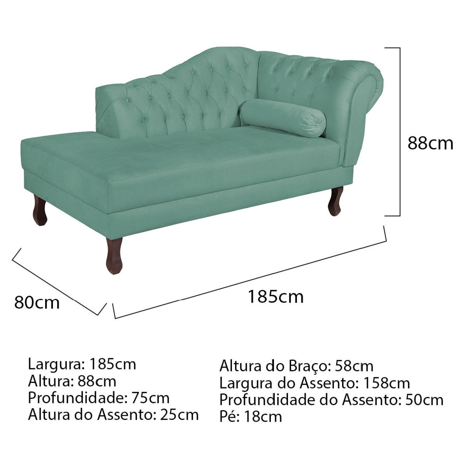 Diva Recamier Dora 185cm Lado Esquerdo Linho - 3