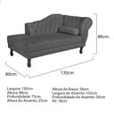 Ver imagem 3 de Diva Recamier Dora 130cm Lado Esquerdo Cinza Escuro