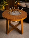 Ver imagem 4 de Mesa Champanheira e Cervejeira Redonda de Madeira com Balde Alumínio Cervejeira 60cm