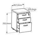 Ver imagem 6 de Gaveteiro Volante Para Escritório 2 Gavetas e Gaveta Para Pasta