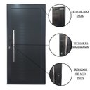 Ver imagem 4 de Porta Pivotante de Alumínio 210 x 100cm com Puxador e Fechadura Digital Linha 30 Abertura Esquerda Preto Esquadrias Bergamo