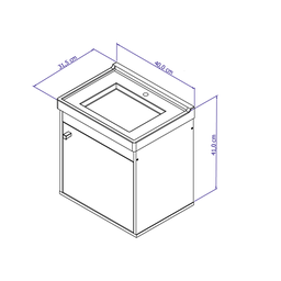 Gabinete Banheiro Em Mdf 40cm com Pia Cuba - Veneto - 6
