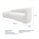 Ver imagem 3 de Recamier Curvo Orgânico 180cm 3 Lugares Lado Esquerdo para Sala de Estar Bouclé Paris Branco