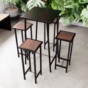 Ver imagem 3 de Conjunto Mesa Bar Bistrô Preta Alta Industrial Black 4 Bancos Don Castro Decor