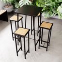 Ver imagem 2 de Conjunto Mesa Bar Bistrô Preta Alta Industrial Black 4 Bancos Don Castro Decor