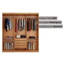 Ver imagem 3 de Guarda-Roupa Casal 100% MDF 3 Portas de Correr 4 Gavetas com Pés 182cm Multimóveis CR35539