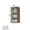 Ver imagem 4 de Armário Aéreo 1 Porta 40cm 100% MDF Aurora Cinza/Duna/Cristal