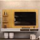 Ver imagem 1 de Painel para TV 60 pol com Bancada Suspensa 190cm Elion D05 Cedro Bali - Lyam Decor