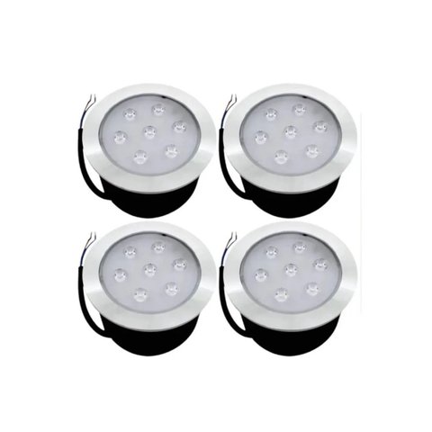 4 Embutido Solo 7w Balizador Led Blindado Ip67 Inox Spot Chão Piso
