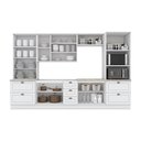Ver mais imagens de Cozinha Completa 6 Peças 100% MDF com Torre Quente 02 Fornos Cristaleira Branco HP/Calcare Americana