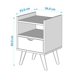 Mesa de Cabeceira para Quarto Elegance:cinza/freijó - 5