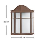 Ver imagem 3 de Arandela Luminária de Parede Externa Colonial Marrom 19x25cm Lente Fosca de Ville Dital
