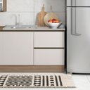 Ver imagem 1 de Balcão 1 Porta 3 Gavetas 120cm Flex sem Tampo para Pia Etna Laranja/Carvalho Oak/Off White
