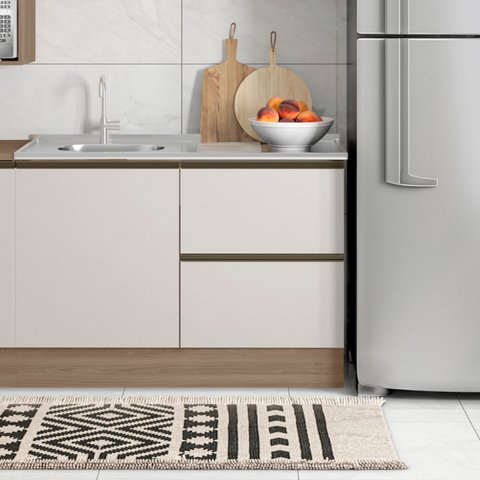 Balcão 1 Porta 3 Gavetas 120cm Flex sem Tampo para Pia Etna