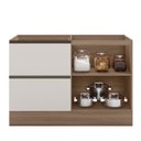 Ver imagem 2 de Balcão 1 Porta 3 Gavetas 120cm Flex sem Tampo para Pia Etna Laranja/Carvalho Oak/Off White