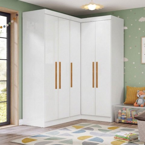 Guarda-roupa Infantil Modulado Toi 5 Portas Branco - Pnr Móveis