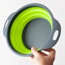 Escorredor Macarrao Silicone Verde Dobravel 30 Cm Vapor Legumes Verduras Cozinha - 4