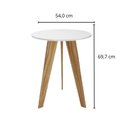 Ver imagem 3 de Mesinha Lateral Retrô Peroba Branco com Amêndoa em 100% MDF