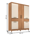 Ver imagem 2 de Guarda Roupa 6 Portas Casal Melbourne Amêndola Off White