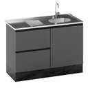 Ver imagem 4 de Balcão 1 Porta 3 Gavetas 120cm Flex sem Tampo para Pia deslocada Etna