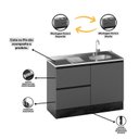 Ver mais imagens de Balcão 1 Porta 3 Gavetas 120cm Flex sem Tampo para Pia deslocada Etna