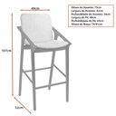 Ver imagem 4 de Banqueta Madeira Maciça com Braço Perry 49cm | Linho Cinza Claro - Sallar Home